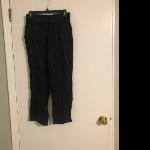 Raquel Allegra Solid Black Womens Rayon Pants - Picture 4 of 4
